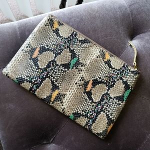 Madewell multi snakeskin print leather clutch/wallet nwt